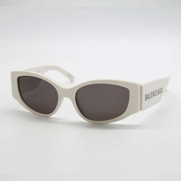 NEW BALENCIAGA BB0258S 003 OVERSIZED WOMEN WHITE SUNGLASSES BALENCIAGA - Picture 2 of 13